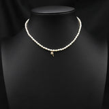 Zircon Golden Ice Cream Freshwater Pearls Necklace