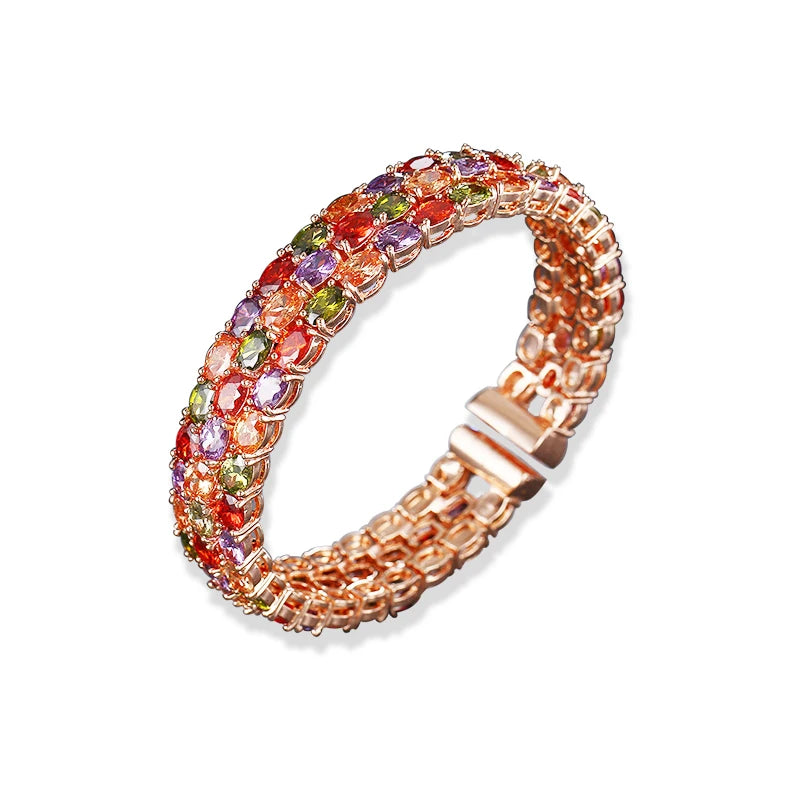 High Colour Ovoid CZ Bracelet for Women