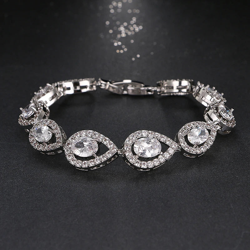 High Water Drop Zircon Bracelet for Women