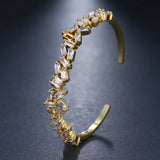 Zircon Bracelet Cuff Baguette Party Wedding Jewelry For Women