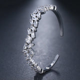 Zircon Bracelet Cuff Baguette Party Wedding Jewelry For Women