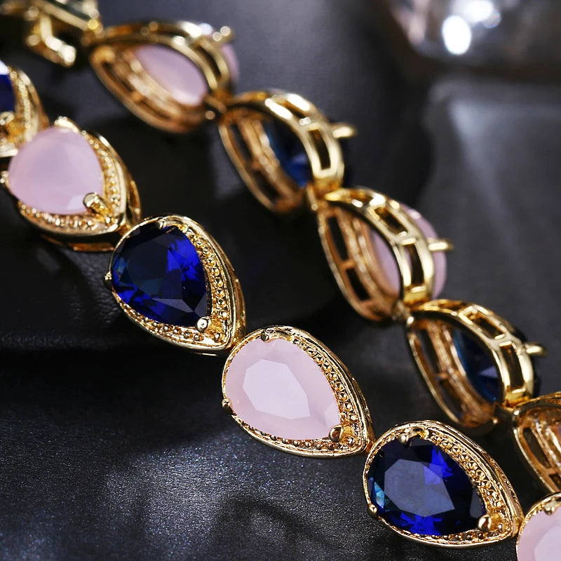 Rose Zirconia Water Drop Bracelet for Women