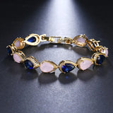Rose Zirconia Water Drop Bracelet for Women