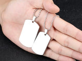 10pcs High Polished Stainless Steel Dog Tag Pendant