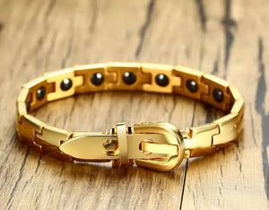 Stainless Steel Magnetic Therapy Golf Bracelet Adjustable Belt 8mm