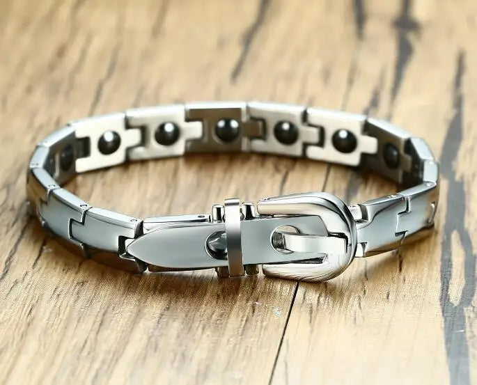 Jewelry Hologram Bracelet Stainless Steel Magnetic Therapy Adjustable