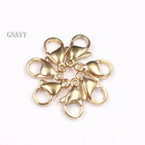 100pcs Stainless Steel Lobster Clasps Hooks 9-15mm Jewelry Findings