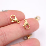 100pcs Stainless Steel Lobster Clasps Hooks 9-15mm Jewelry Findings