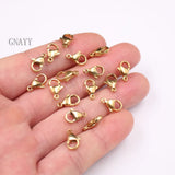 100pcs Stainless Steel Lobster Clasps Hooks 9-15mm Jewelry Findings