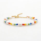 Freshwater Pearl Bracelet Multicolor Beads Natural Jewelry Women