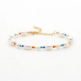 Freshwater Pearl Bracelet Multicolor Beads Natural Jewelry Women