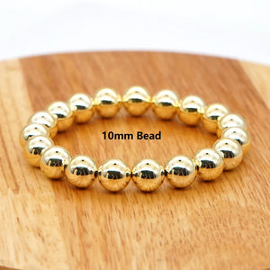 Golden Bead Bracelet Summer Pair 2-10mm