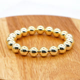 Golden Bead Bracelet Summer Pair 2-10mm