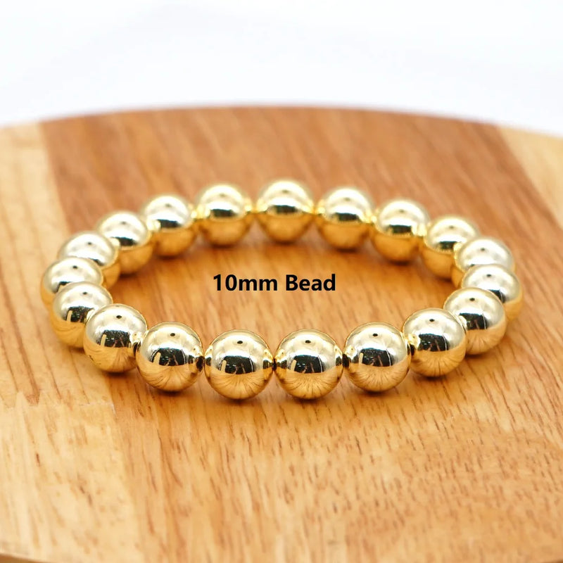 Golden Bead Bracelet Summer Pair 2-10mm