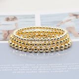 Golden Bead Bracelet Summer Pair 2-10mm