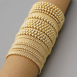 Golden Bead Bracelet Summer Pair 2-10mm