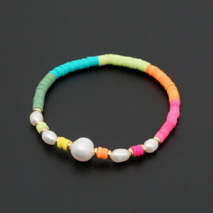 Rainbow Bracelet 4mm Bead Freshwater Pearl Bracelets Boho Jewelry