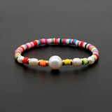 Rainbow Bracelet 4mm Bead Freshwater Pearl Bracelets Boho Jewelry