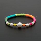 Rainbow Bracelet 4mm Bead Freshwater Pearl Bracelets Boho Jewelry