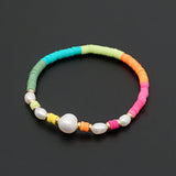Rainbow Bracelet 4mm Bead Freshwater Pearl Bracelets Boho Jewelry