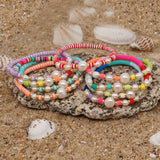 Rainbow Bracelet 4mm Bead Freshwater Pearl Bracelets Boho Jewelry