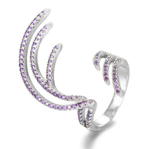 Angel Wing Statement Stacks Rings for Women Cubic Zircon Beads Ring