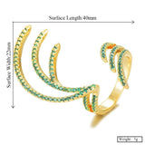 Angel Wing Statement Stacks Rings for Women Cubic Zircon Beads Ring