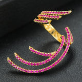Angel Wing Statement Stacks Rings for Women Cubic Zircon Beads Ring