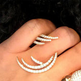 Angel Wing Statement Stacks Rings for Women Cubic Zircon Beads Ring
