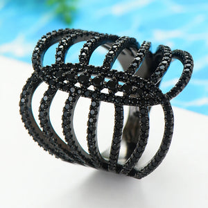 Stacks Charm Statement Ring for Women Cubic Zircon