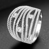 Stacks Charm Statement Ring for Women Cubic Zircon