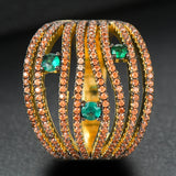 Stacks Charm Statement Ring for Women Cubic Zircon