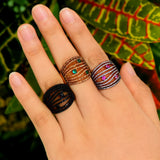 Stacks Charm Statement Ring for Women Cubic Zircon