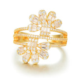 Baguette Cut Stackable Rings for Women CZ Boho Beach Jewelry