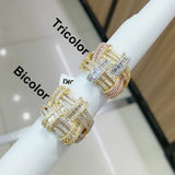 Boho CZ Stacks Rings for Women Beads Charm Ring