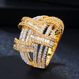Boho CZ Stacks Rings for Women Beads Charm Ring