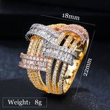 Boho CZ Stacks Rings for Women Beads Charm Ring