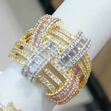 Boho CZ Stacks Rings for Women Beads Charm Ring