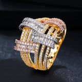 Boho CZ Stacks Rings for Women Beads Charm Ring