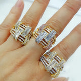 Boho CZ Stacks Rings for Women Beads Charm Ring