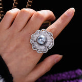 Flower Pearl Statement Rings Bohemian Beach Jewelry