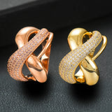 Multicolor Big Bold Statement Ring for Women Cubic Zircon Beads Charm Ring