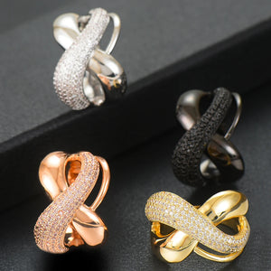 Multicolor Big Bold Statement Ring for Women Cubic Zircon Beads Charm Ring