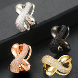 Multicolor Big Bold Statement Ring for Women Cubic Zircon Beads Charm Ring