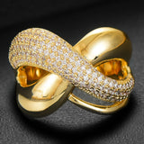 Multicolor Big Bold Statement Ring for Women Cubic Zircon Beads Charm Ring