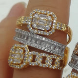 Multicolor Statement Ring for Women Cubic Zircon Beads Charm Bohemian Jewelry