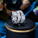 Multicolor Statement Ring for Women Cubic Zircon Beads Charm Bohemian Jewelry