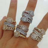 Multicolor Statement Ring for Women Cubic Zircon Beads Charm Bohemian Jewelry