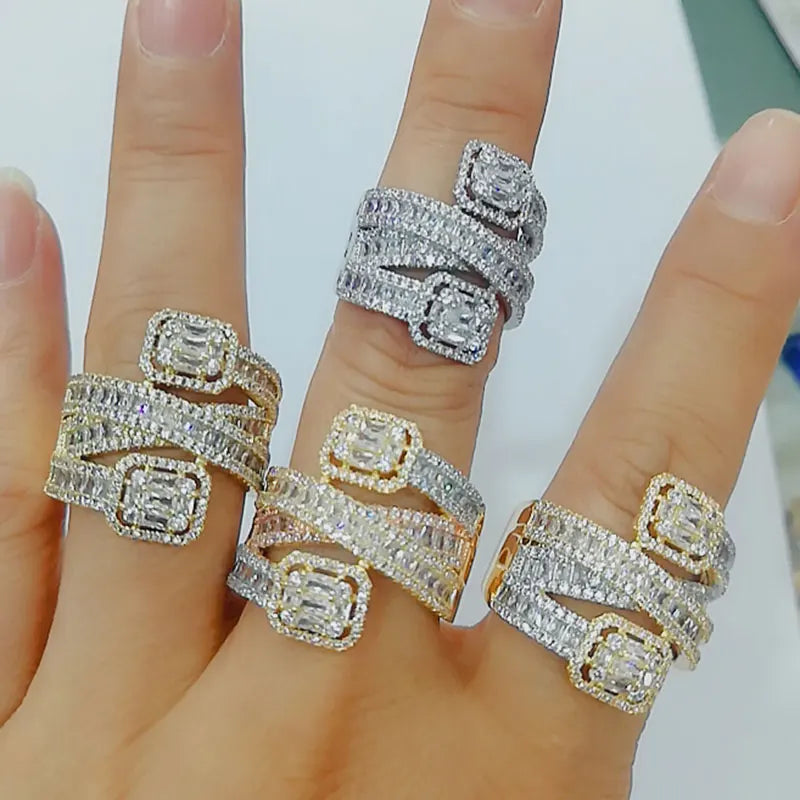 Charm Cross Layerd Statement Stacks Rings for Women