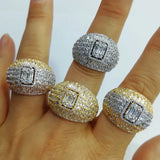 Disco Ball Statement Ring Women Cubic Zircon Bohemian Jewelry